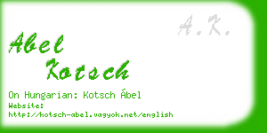 abel kotsch business card